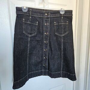 NWOT Chaps Women's Black Wash Denim Skirt